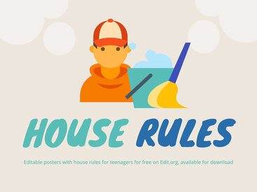 Create Posters with Rules for Teenagers at Home