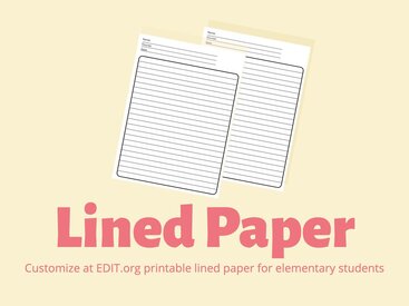 Free Elementary Lined Paper to print