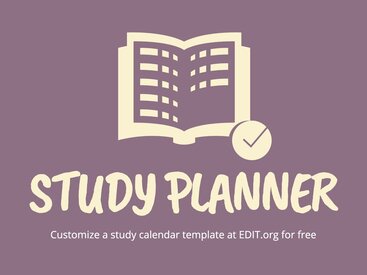 Study Plan Templates to Edit Online