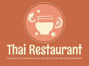 Thai Restaurant Flyer & Menu Templates