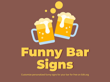 Creative Funny Bar Signs to Customize Online