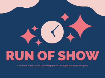 Create a Run of Show Template for Events