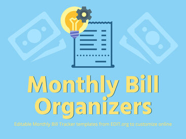 Free Monthly Bills Organizer Templates