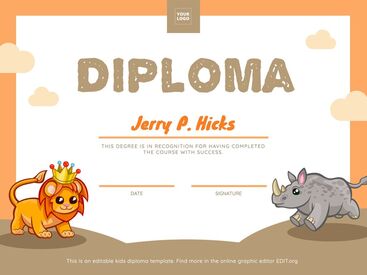 Editable Diplomas and Awards for Kids
