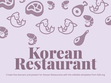 Editable Korean Restaurant Poster Templates