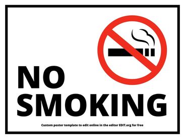 No smoking online custom poster templates