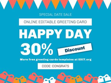 Editable online cards to congratulate your customers