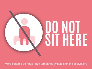 Free Do Not Sit sign templates to print