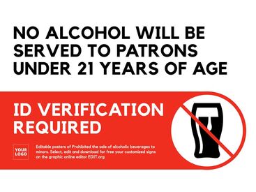 Editable Posters: Sale of Alcoholic Drinks to Minors is Prohibited