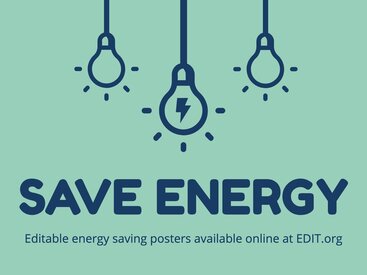Poster sjablonen voor energiebesparing aanbeveling