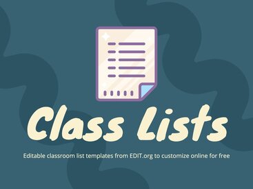 Free Editable Class List Templates