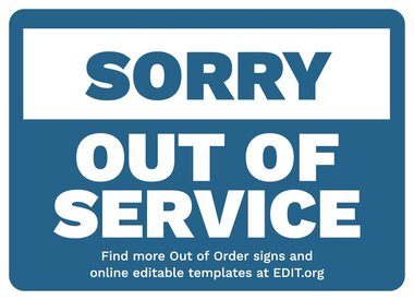Out of Order signs to edit online and print