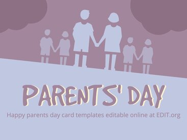 Editable Parents' Day card templates