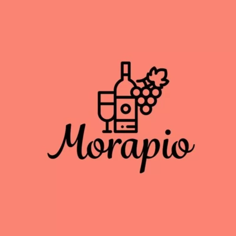 Logo for a restaurant with a bottle of wine