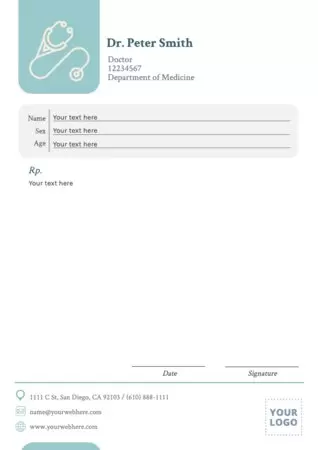 Edit a blank prescription form