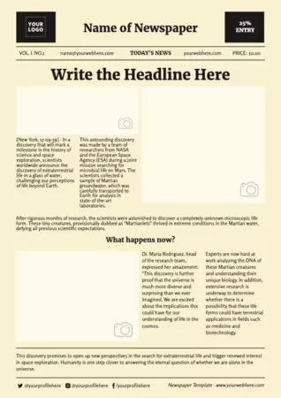 Edit a Newsprint template