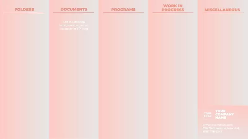 Editable desktop backgrounds for organization