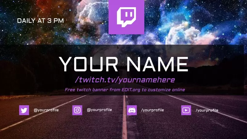 Twitch background banner customizable online
