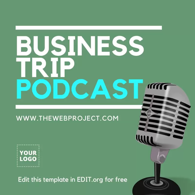 Business podcast cover for free ready to edit