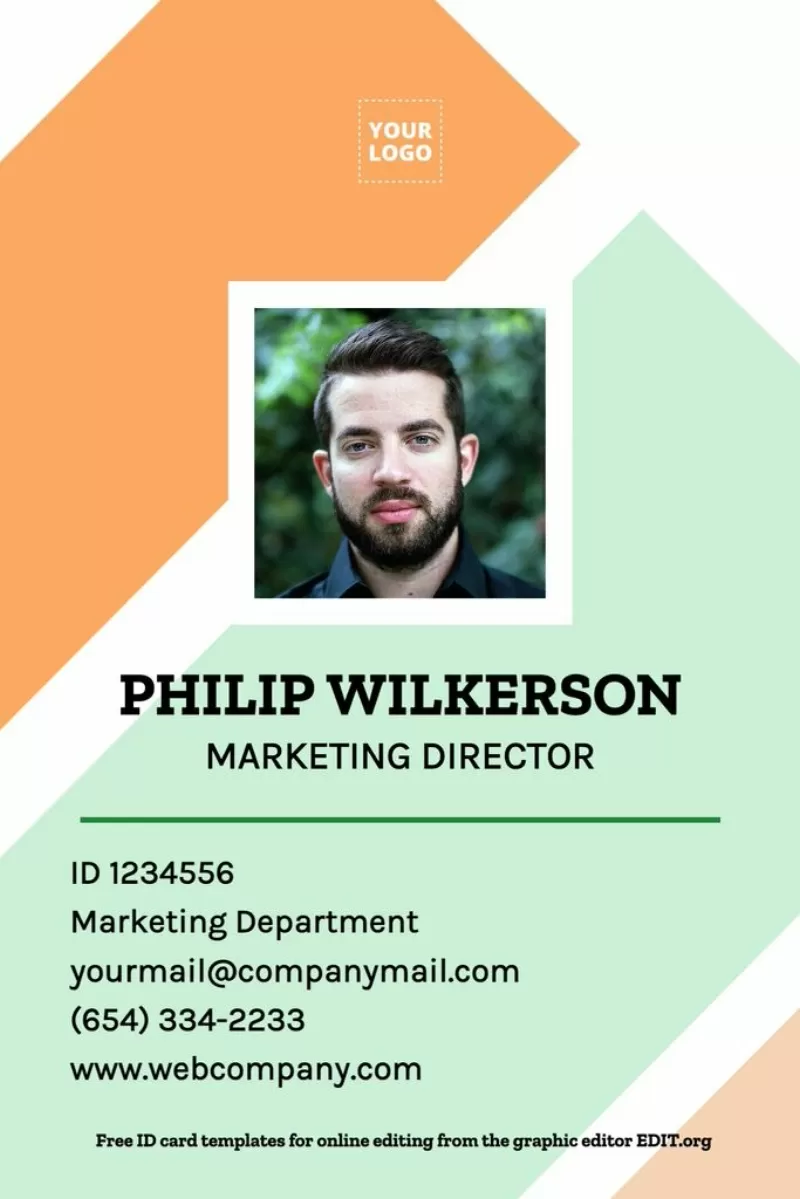 ID card template to edit online for free