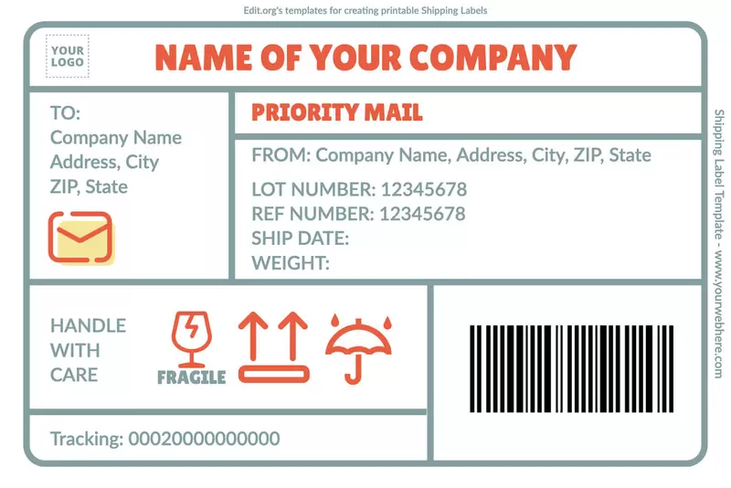 Free online shipping label template to customize