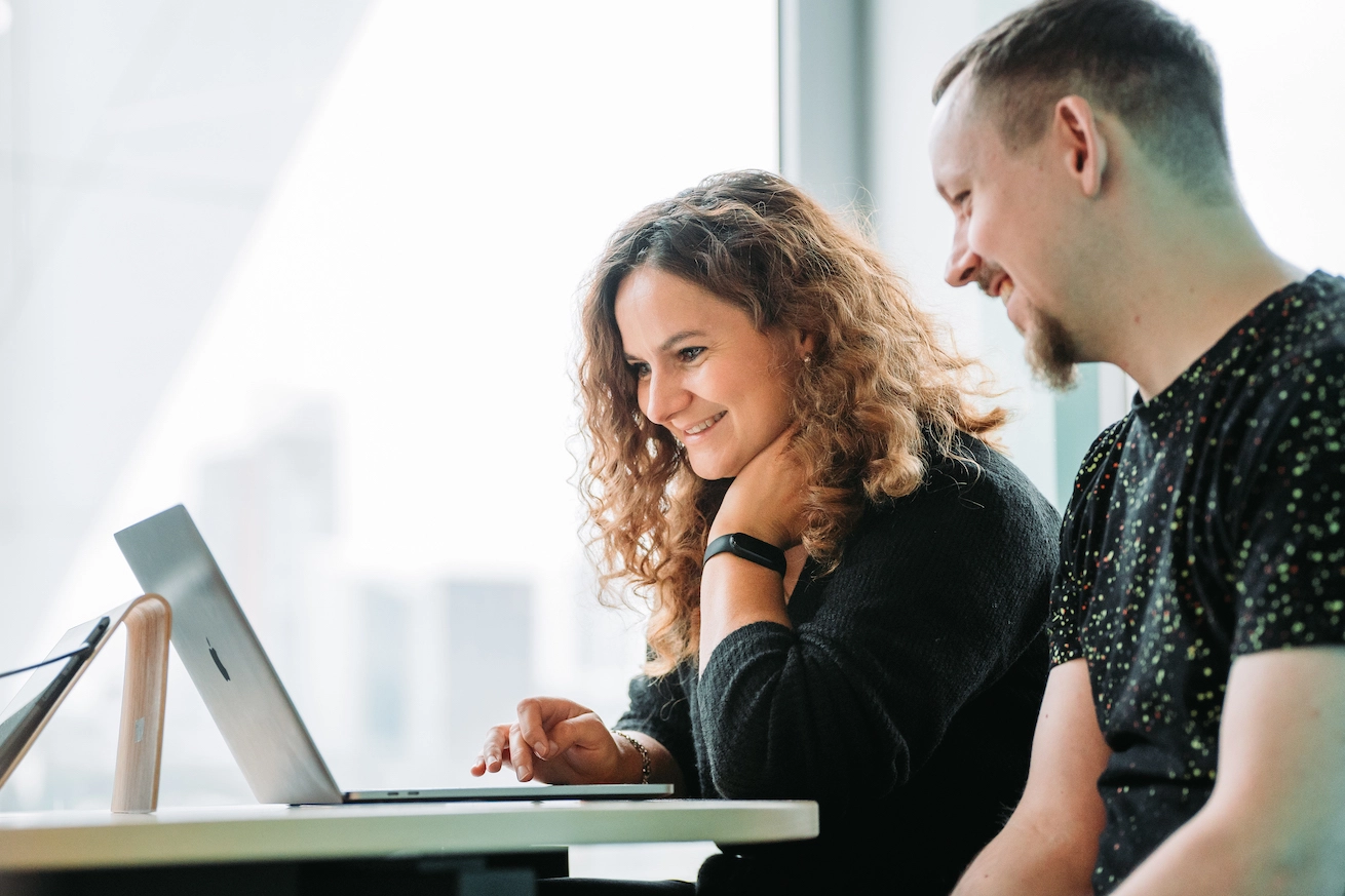 TeleSoftas employees working together