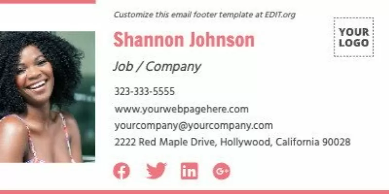 Free email signature template for Gmail and Outlook